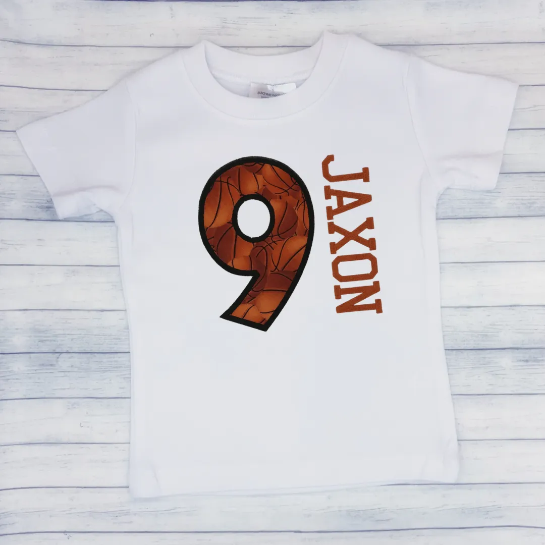 Boys Birthday Basketball Shirt (age 1-9)