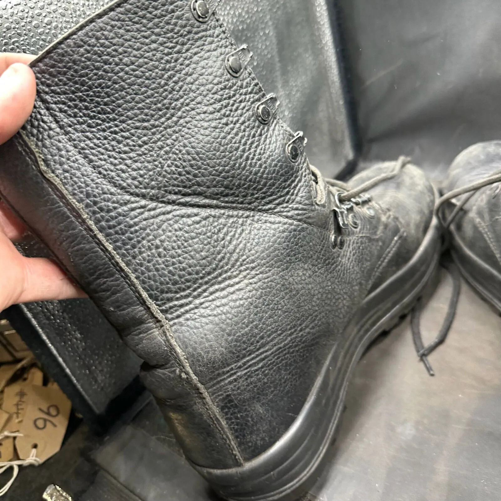 British Army Black Leather Army Combat Boots - Size UK 10 - 28cm
