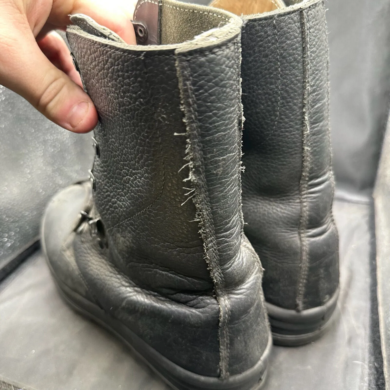 British Army Black Leather Army Combat Boots - Size UK 10 - 28cm