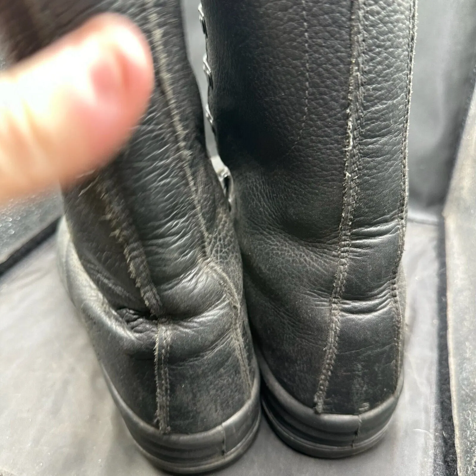 British Army Black Leather Army Combat Boots - Size UK 10 - 28cm