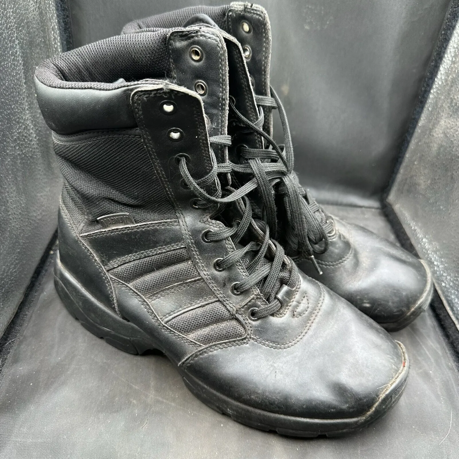 British Army Black Leather Army High Leg Combat Boots MAGNUM - Size UK 8