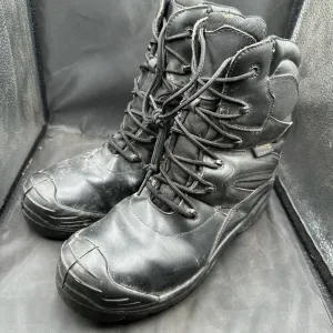British Army Black Leather Army High Leg Combat Boots - Size UK 8M