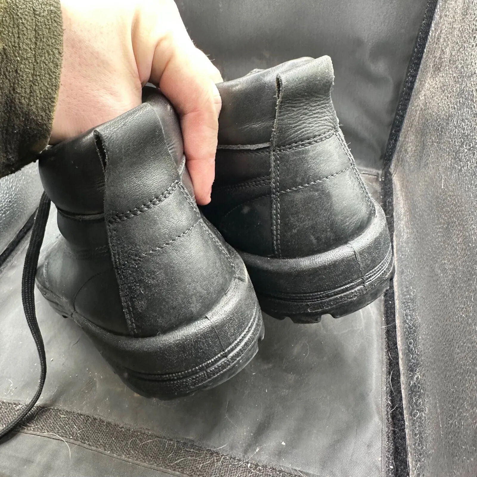 British Army Black Leather Duty Combat Boots - Size EU 46 UK 11
