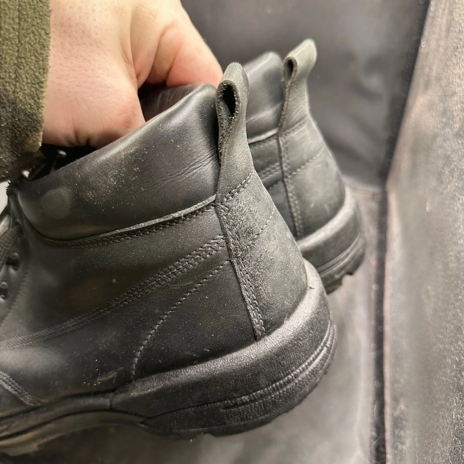 British Army Black Leather Duty Combat Boots - Size EU 46 UK 11