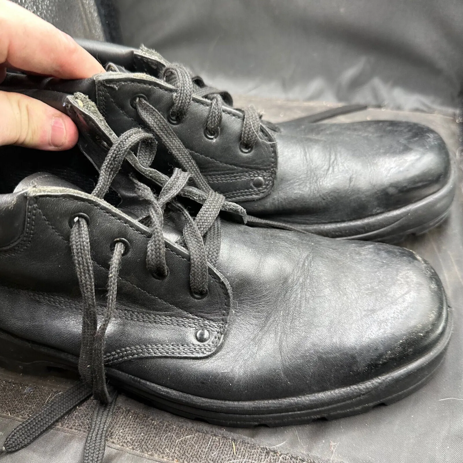 British Army Black Leather Duty Combat Boots - Size EU 46 UK 11