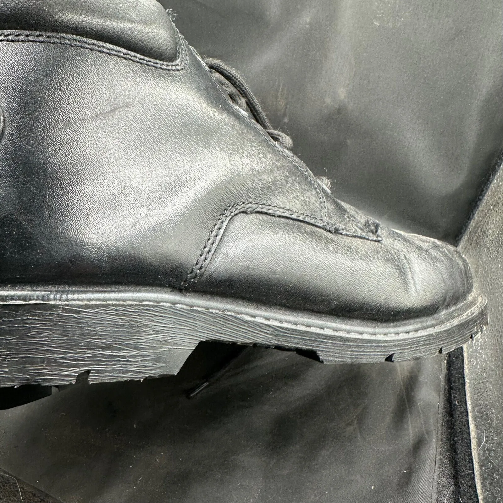 British Army Black Leather Safety / Combat Boots - Size EU 44 - UK 9M