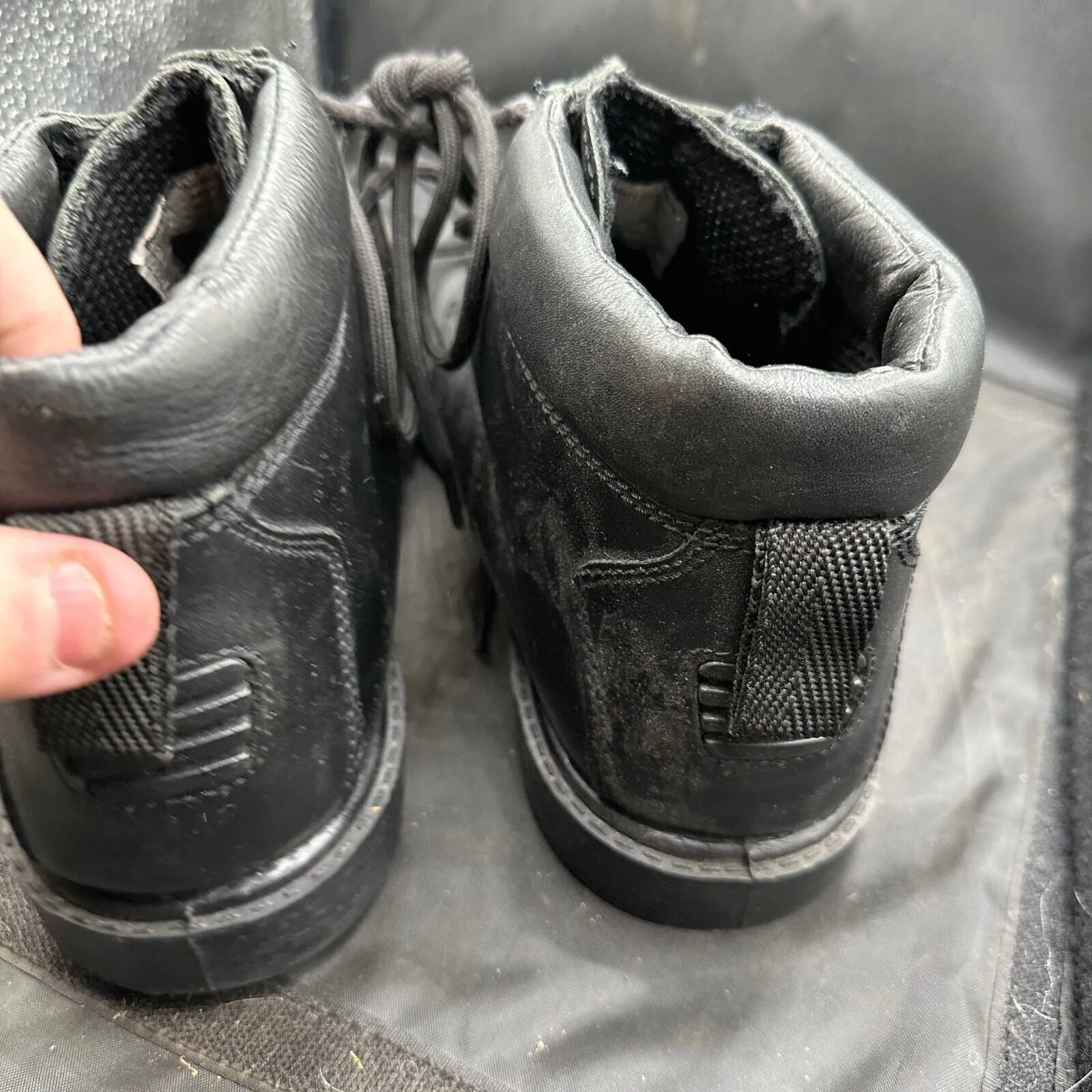 British Army Black Leather Safety / Combat Boots - Size EU 44 - UK 9M