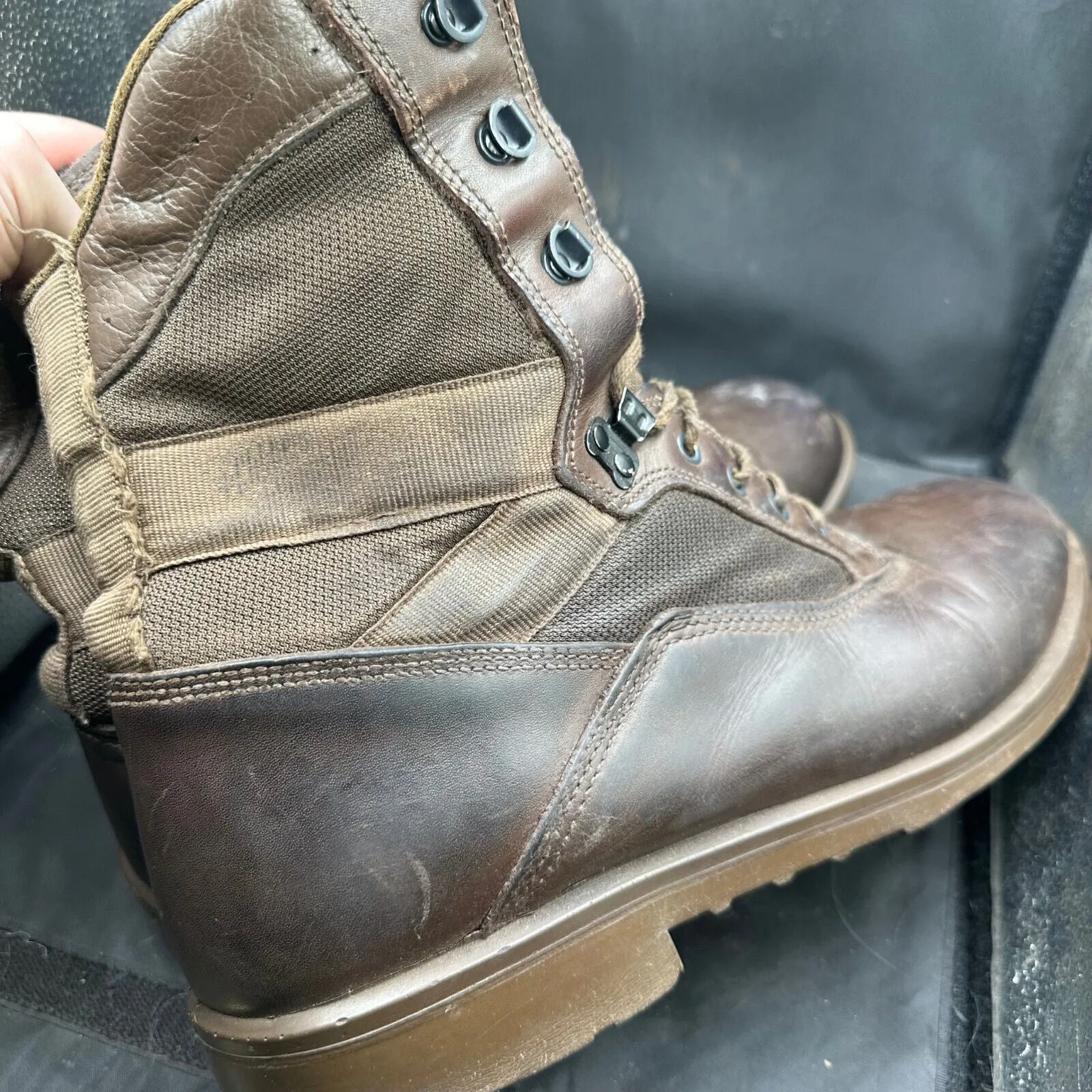 British Army Brown Leather YDS High Top Combat Patrol Boots- Size EU 47 - UK 13W