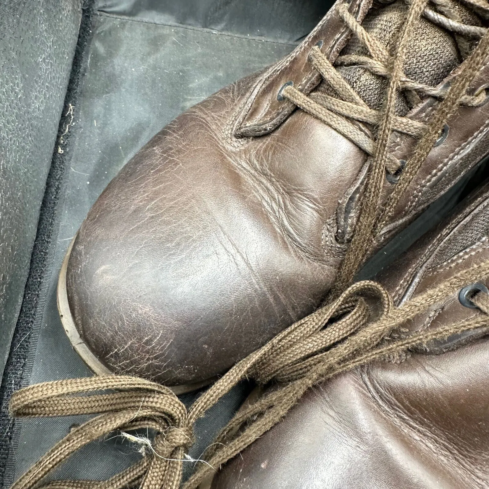 British Army Brown Leather YDS High Top Combat Patrol Boots- Size EU 47 - UK 13W