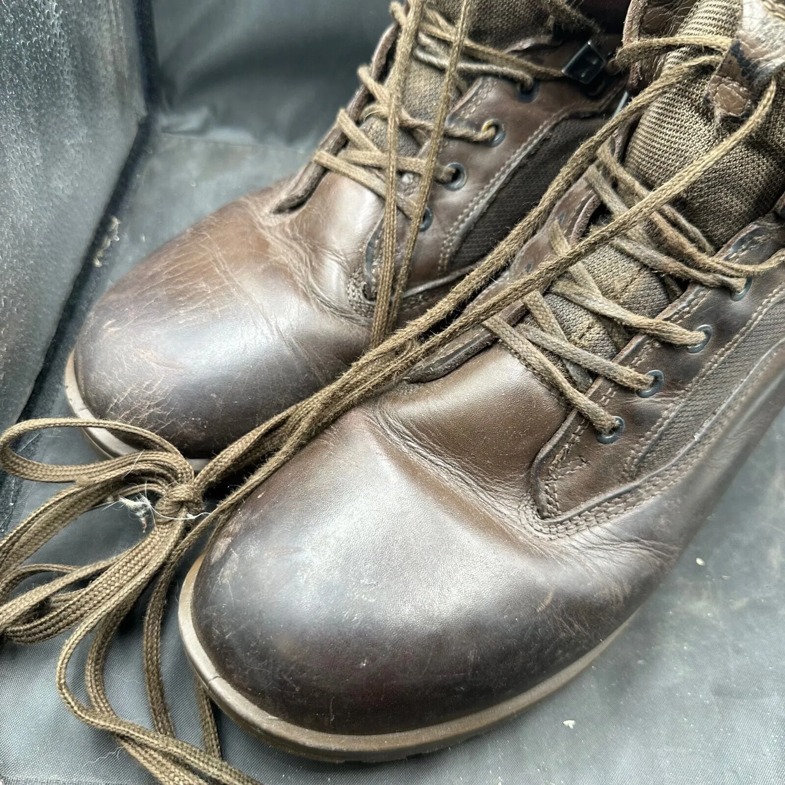 British Army Brown Leather YDS High Top Combat Patrol Boots- Size EU 47 - UK 13W