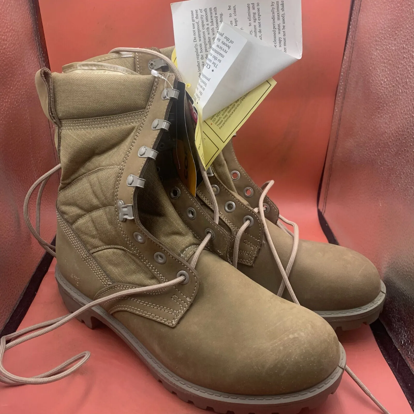 British Army Cordora Lightweight Combat Patrol Boots Desert Tan- 10S- NEW IN BOX