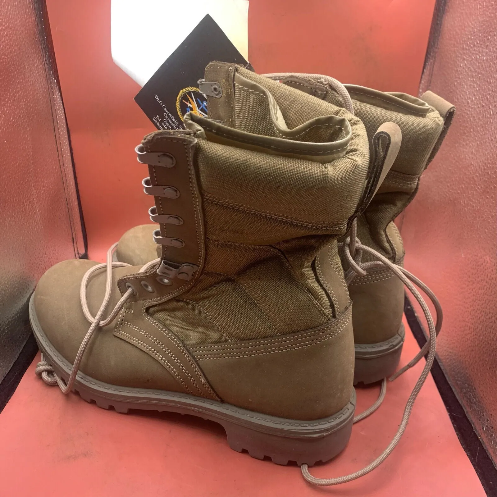 British Army Cordora Lightweight Combat Patrol Boots Desert Tan- 10S- NEW IN BOX