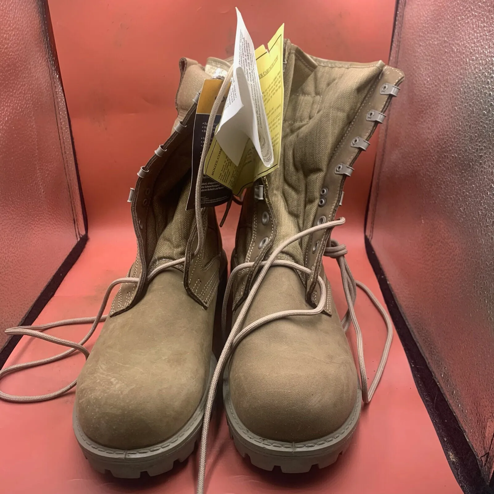 British Army Cordora Lightweight Combat Patrol Boots Desert Tan- 10S- NEW IN BOX