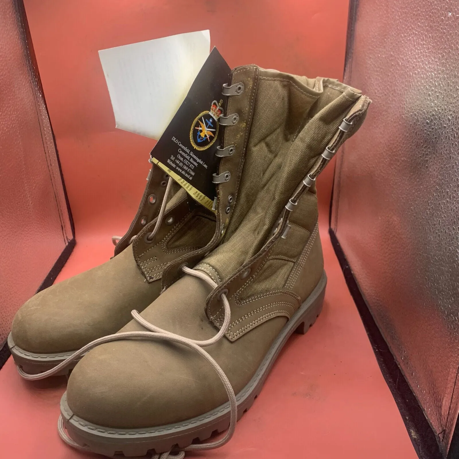 British Army Cordora Lightweight Combat Patrol Boots Desert Tan- 10S- NEW IN BOX