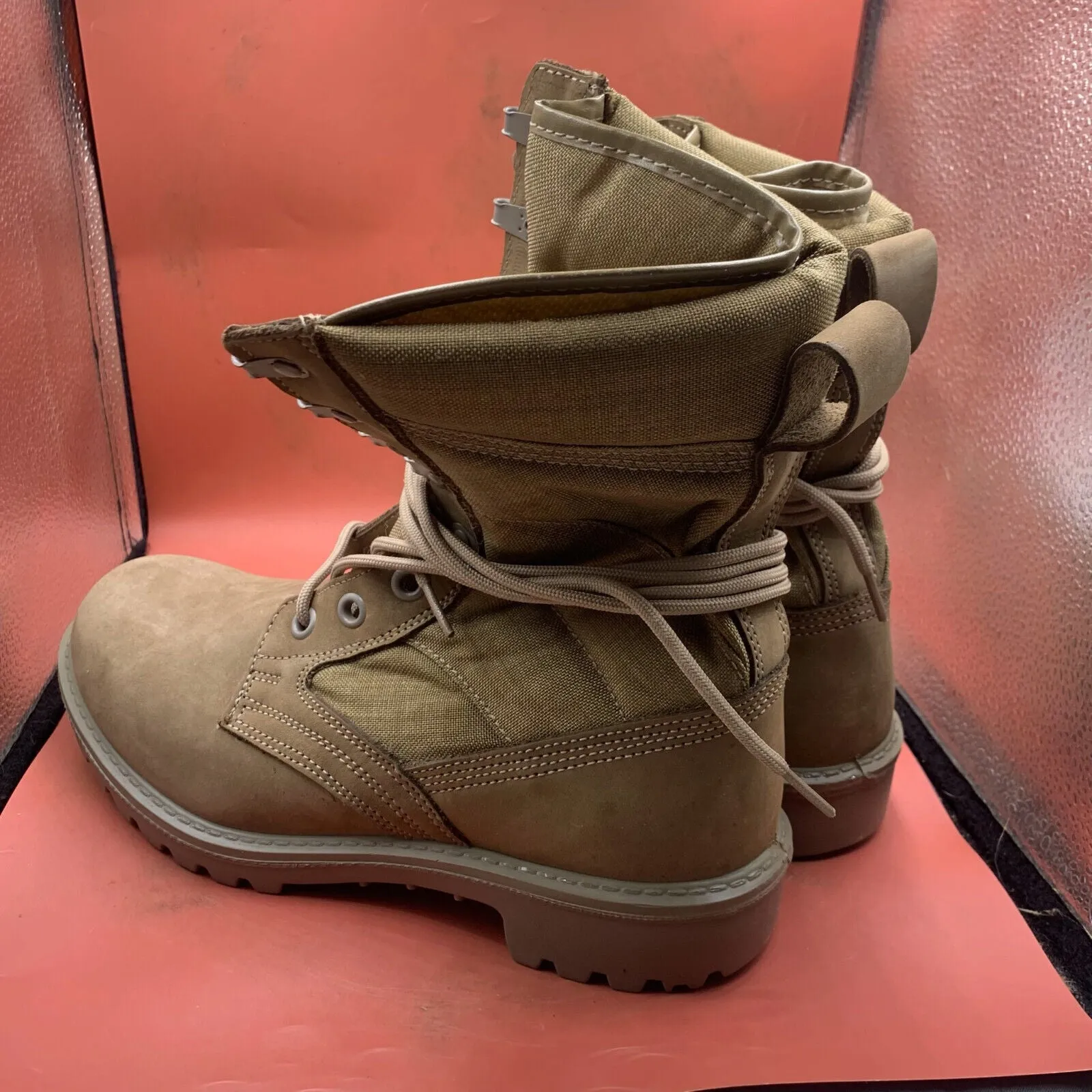 British Army Cordora Lightweight Combat Patrol Boots Desert Tan- 9M - NEW IN BOX