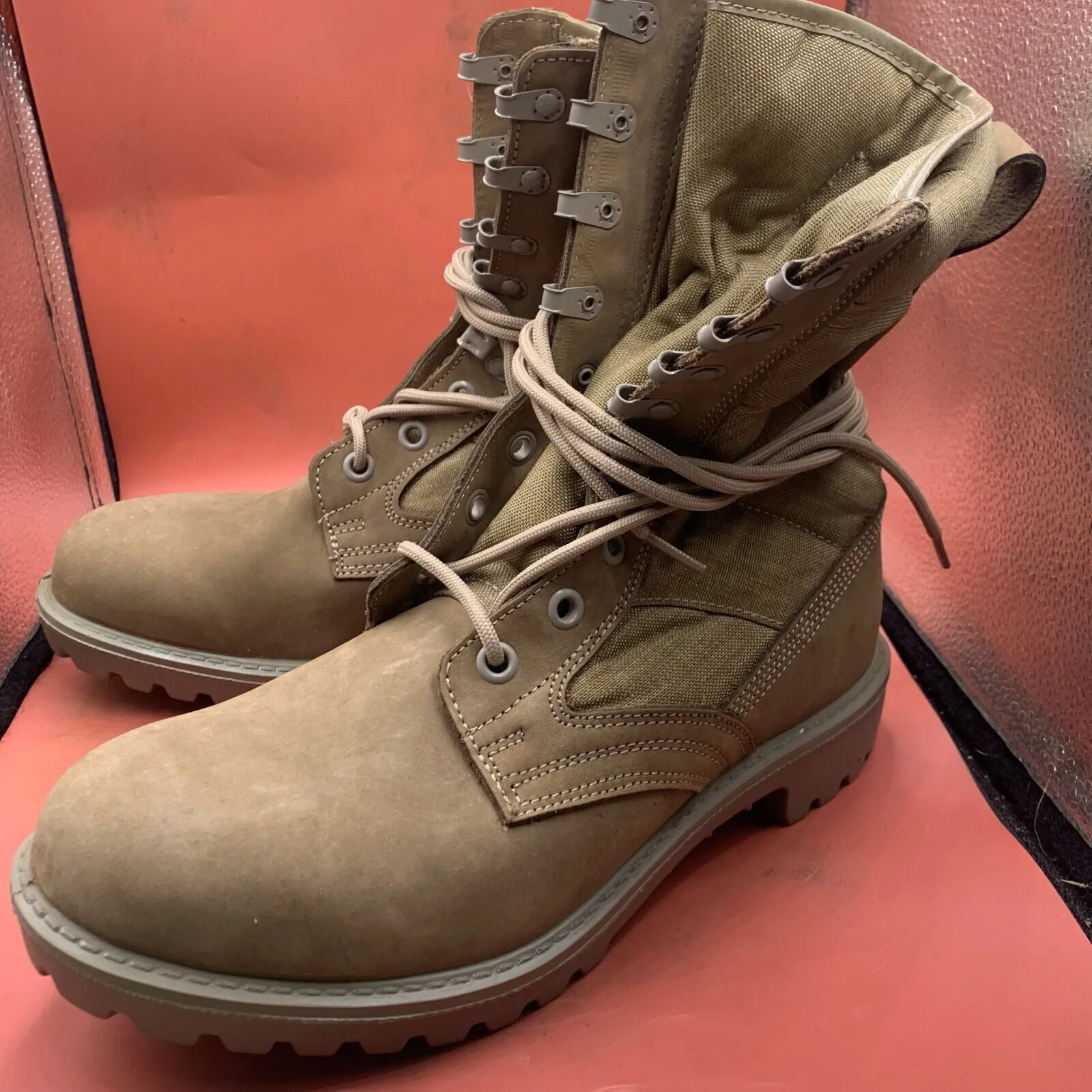 British Army Cordora Lightweight Combat Patrol Boots Desert Tan- 9M - NEW IN BOX