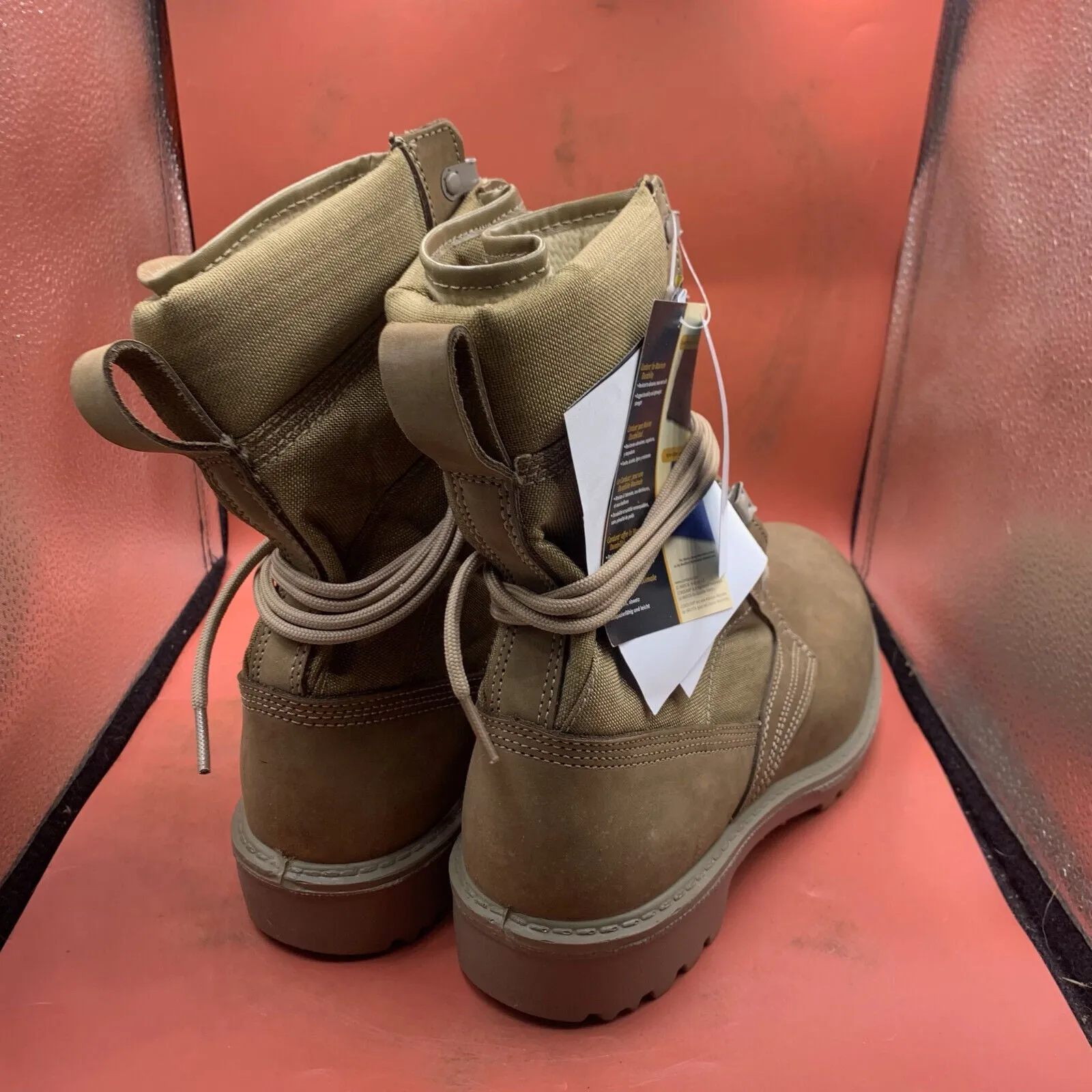 British Army Cordora Lightweight Combat Patrol Boots Desert Tan- 9M - NEW IN BOX