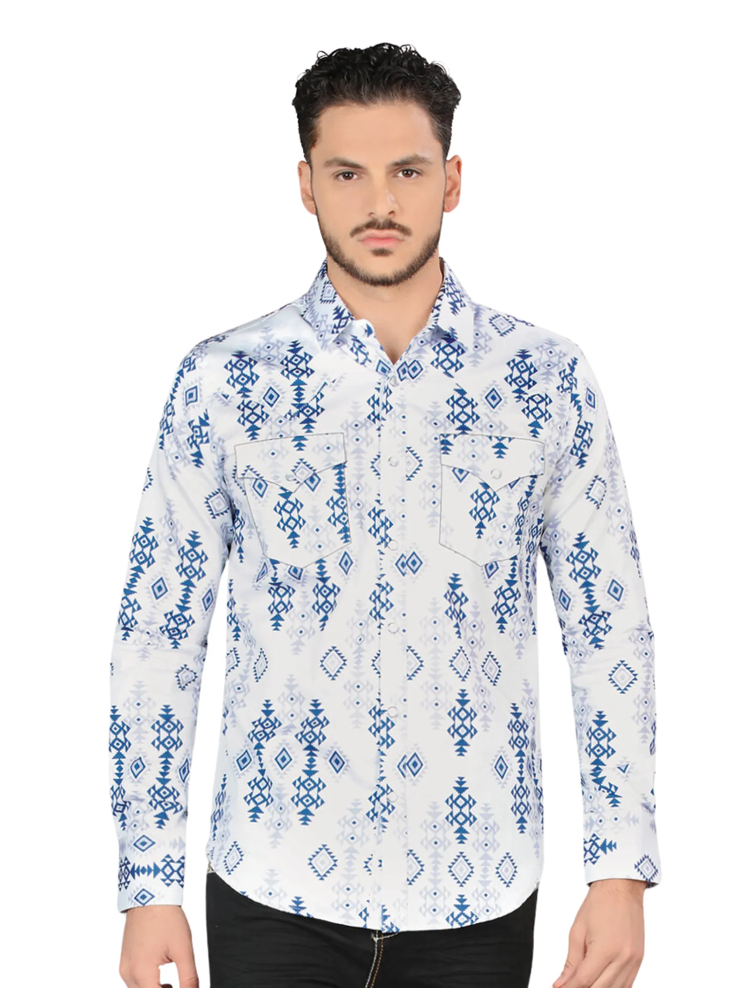 Camisa Casual Manga Larga Estampada para Hombre 'Montero' - ID: 4008