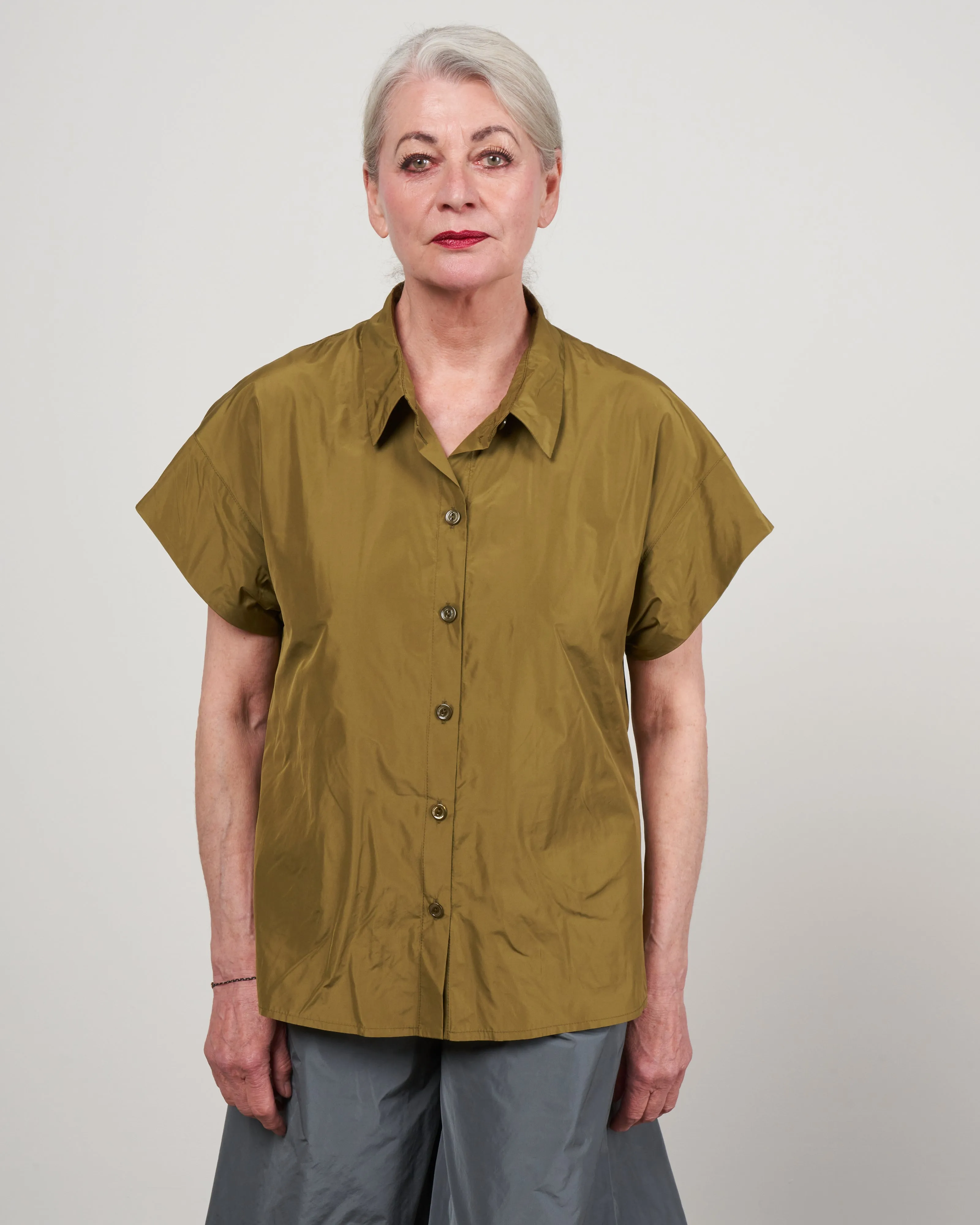 cap sleeve boxy top - lentil