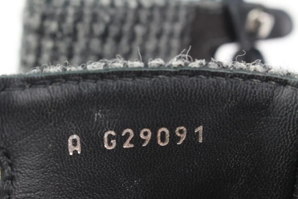 Chanel Size 36 CC Logo Tweed Combat Boots 40cz413s