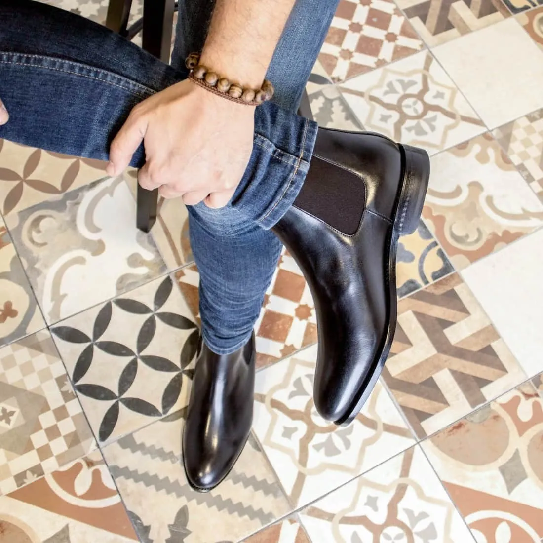 Cheslea Boots en cuir noir