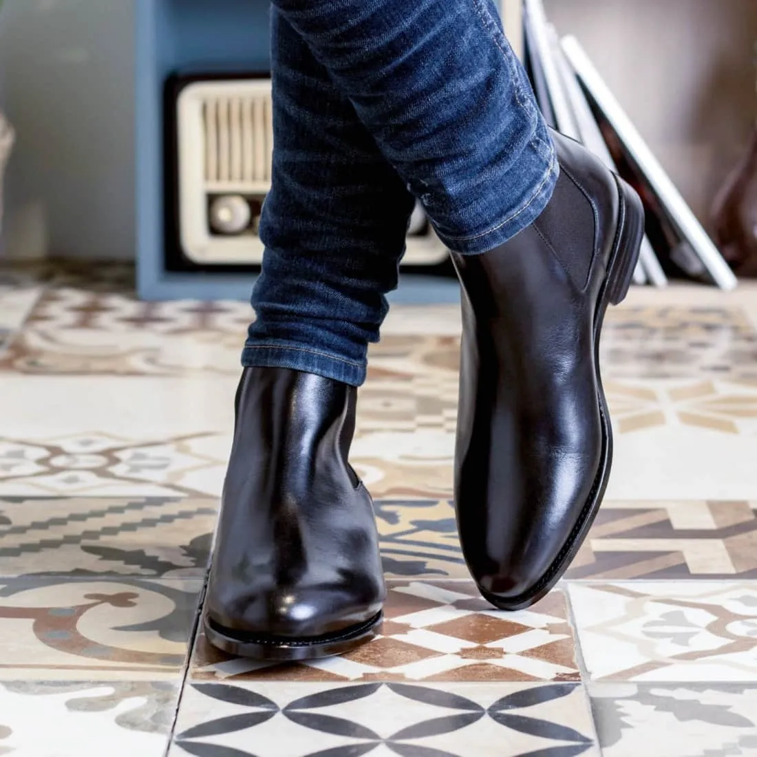 Cheslea Boots en cuir noir