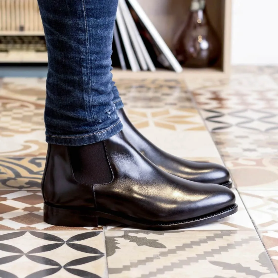 Cheslea Boots en cuir noir