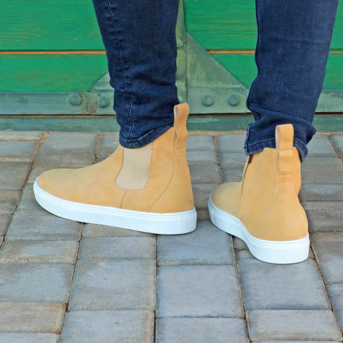 Cheslea Boots Sneakers en daim beige