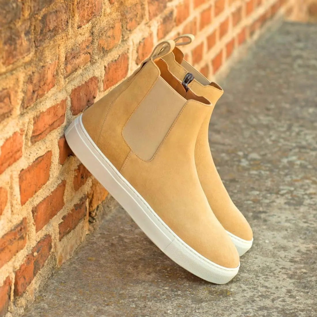Cheslea Boots Sneakers en daim beige