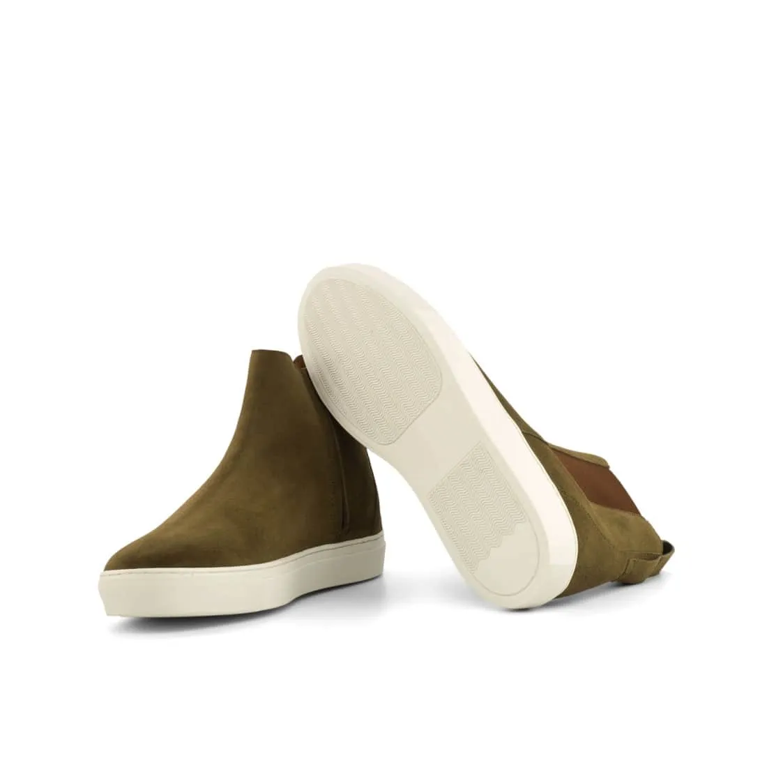 Cheslea Boots Sneakers en daim kaki