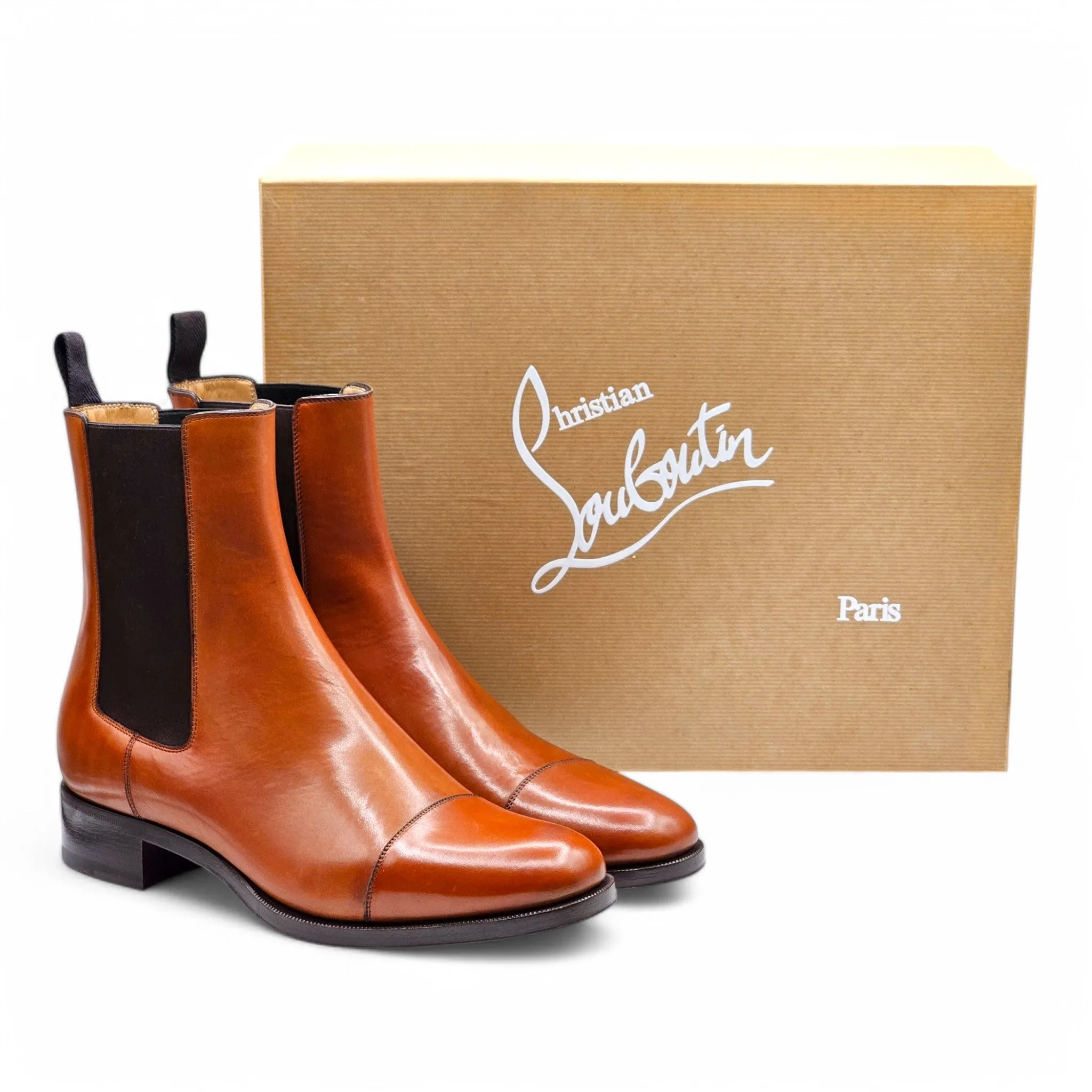 Christian Louboutin Antonio Chelsea Boots - Leather - Brown - EU 41 / US 8