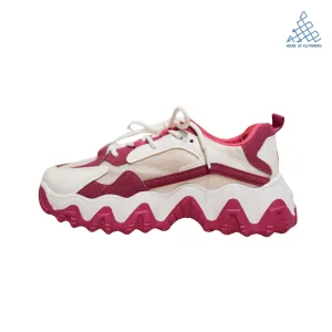 Chunky White & Pink Sneakers