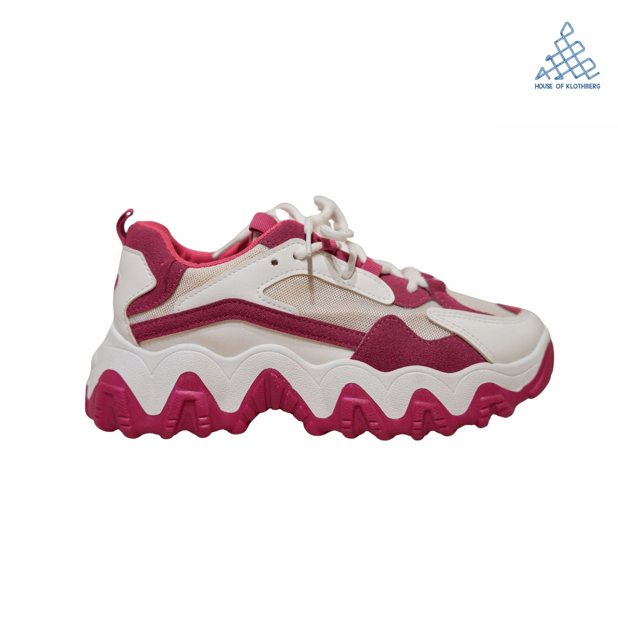 Chunky White & Pink Sneakers