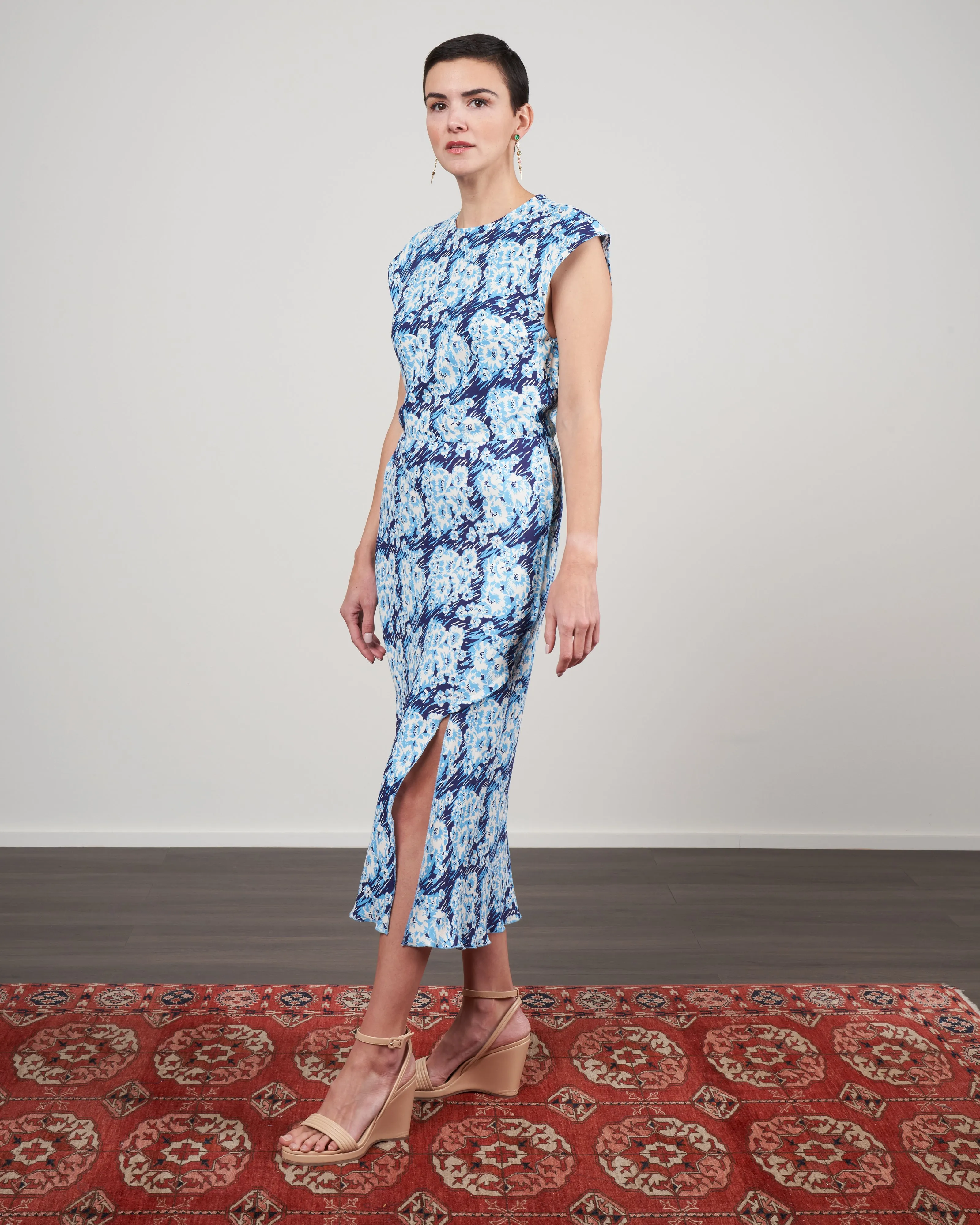 clandestine dress - blue multi