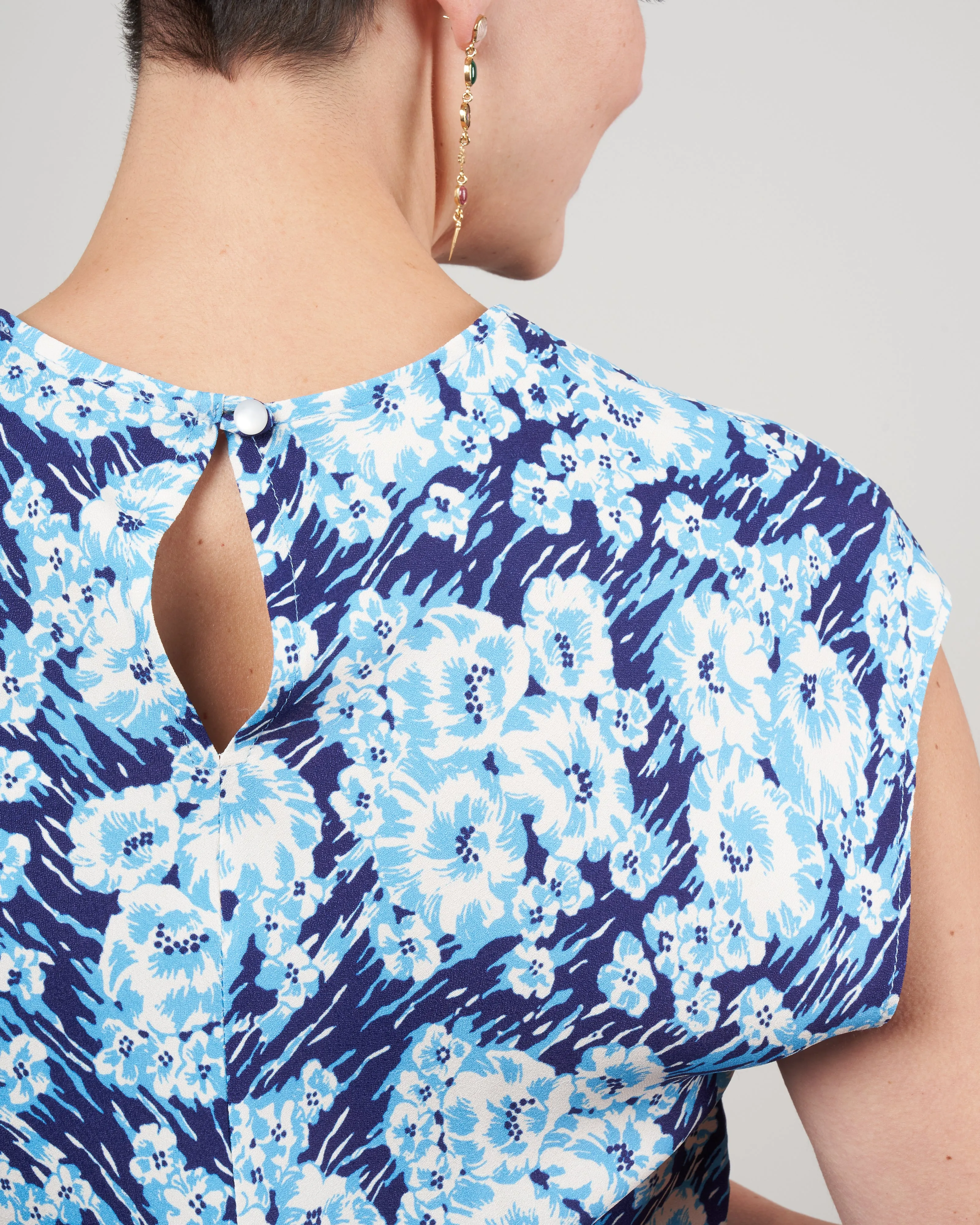 clandestine dress - blue multi