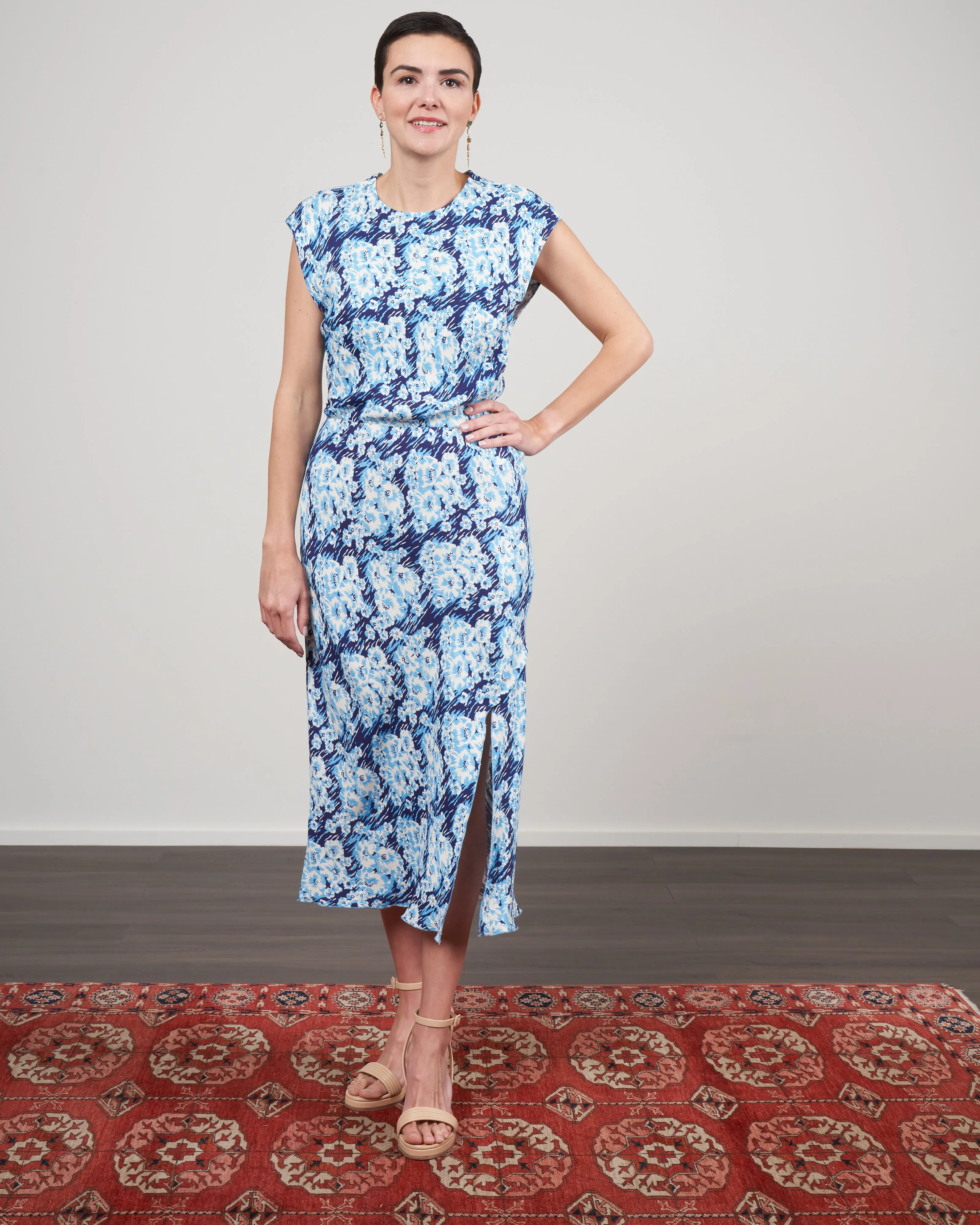 clandestine dress - blue multi