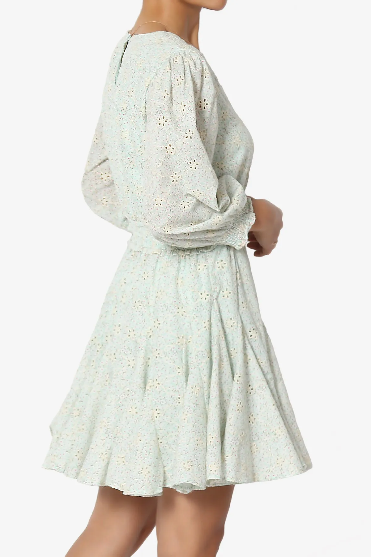 Clarabeth Embroidered 3/4 Sleeve Fit & Flare Dress