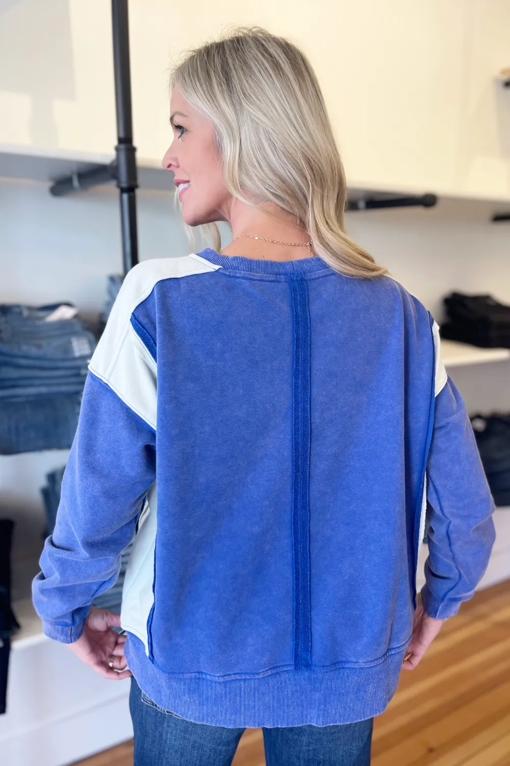 Color Block Oversized French Terry Sweatshirt