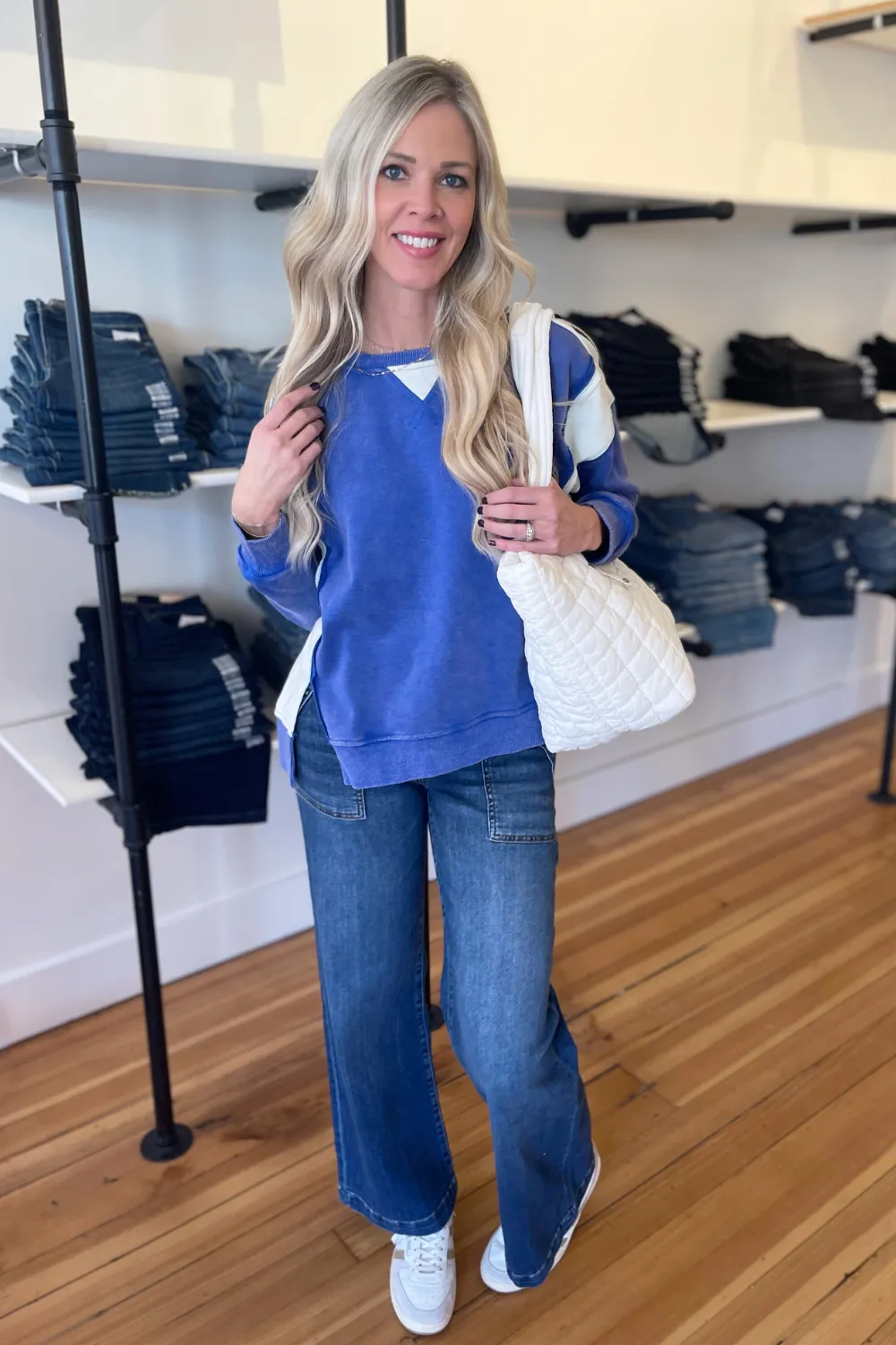 Color Block Oversized French Terry Sweatshirt