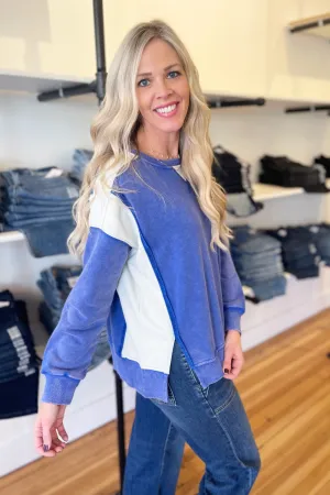 Color Block Oversized French Terry Sweatshirt
