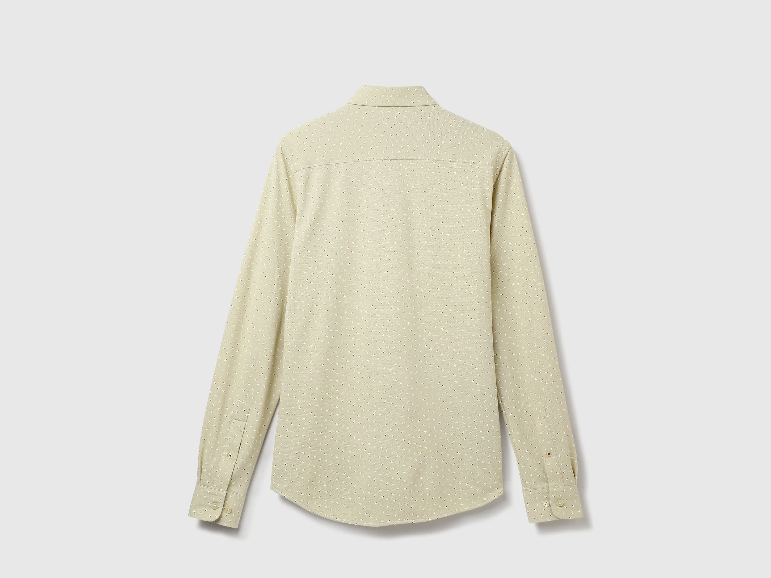 Cotton Blend Printed Spread Collar Mens Shirts