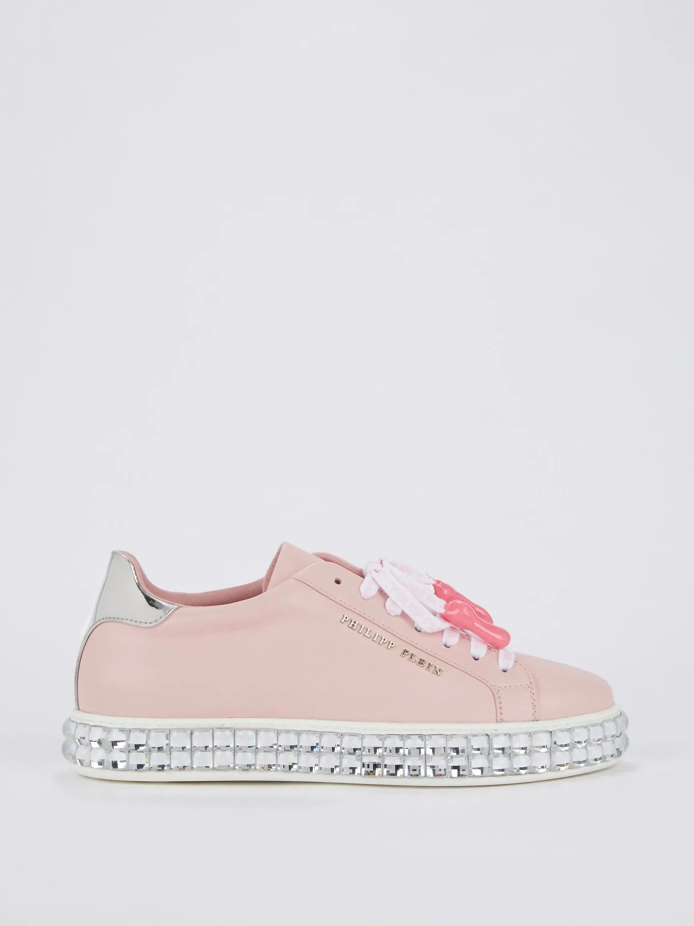 Crystal Sole Pink Leather Sneakers