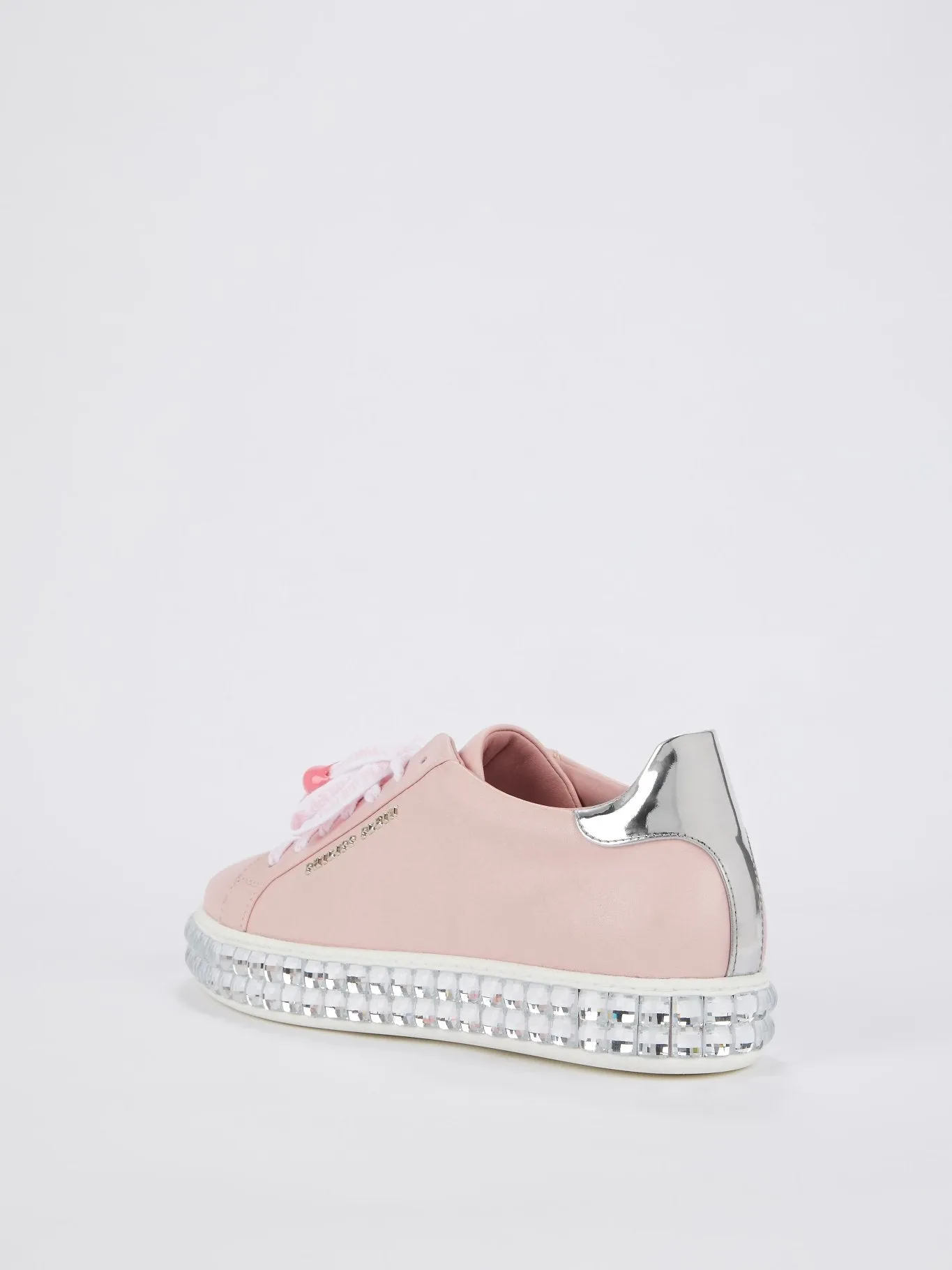 Crystal Sole Pink Leather Sneakers