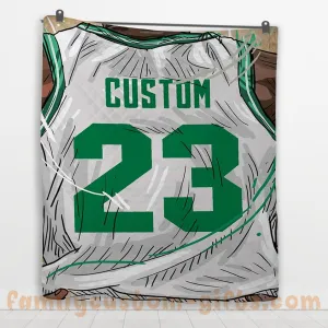 Custom Premium Quilt Blanket Boston Jersey Basketball Personalized Quilt Gifts for Her & Him