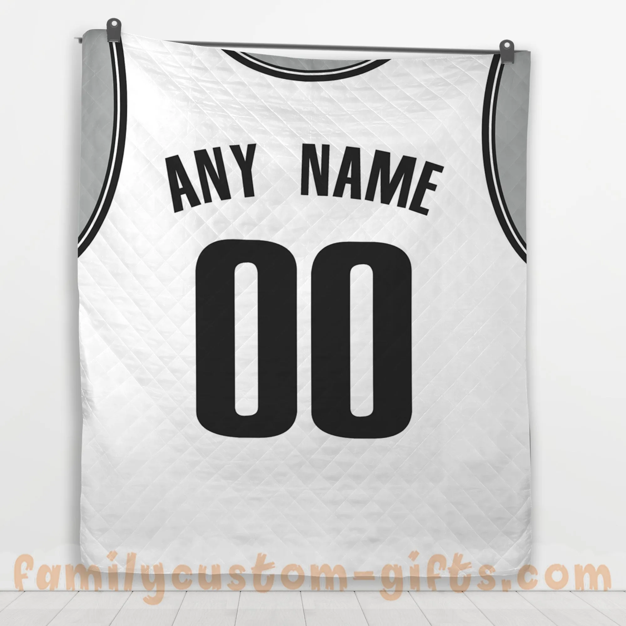 Custom Premium Quilt Blanket Brooklyn Jersey Basketball Personalized Quilt Gifts for Her & Him