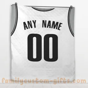 Custom Premium Quilt Blanket Brooklyn Jersey Basketball Personalized Quilt Gifts for Her & Him