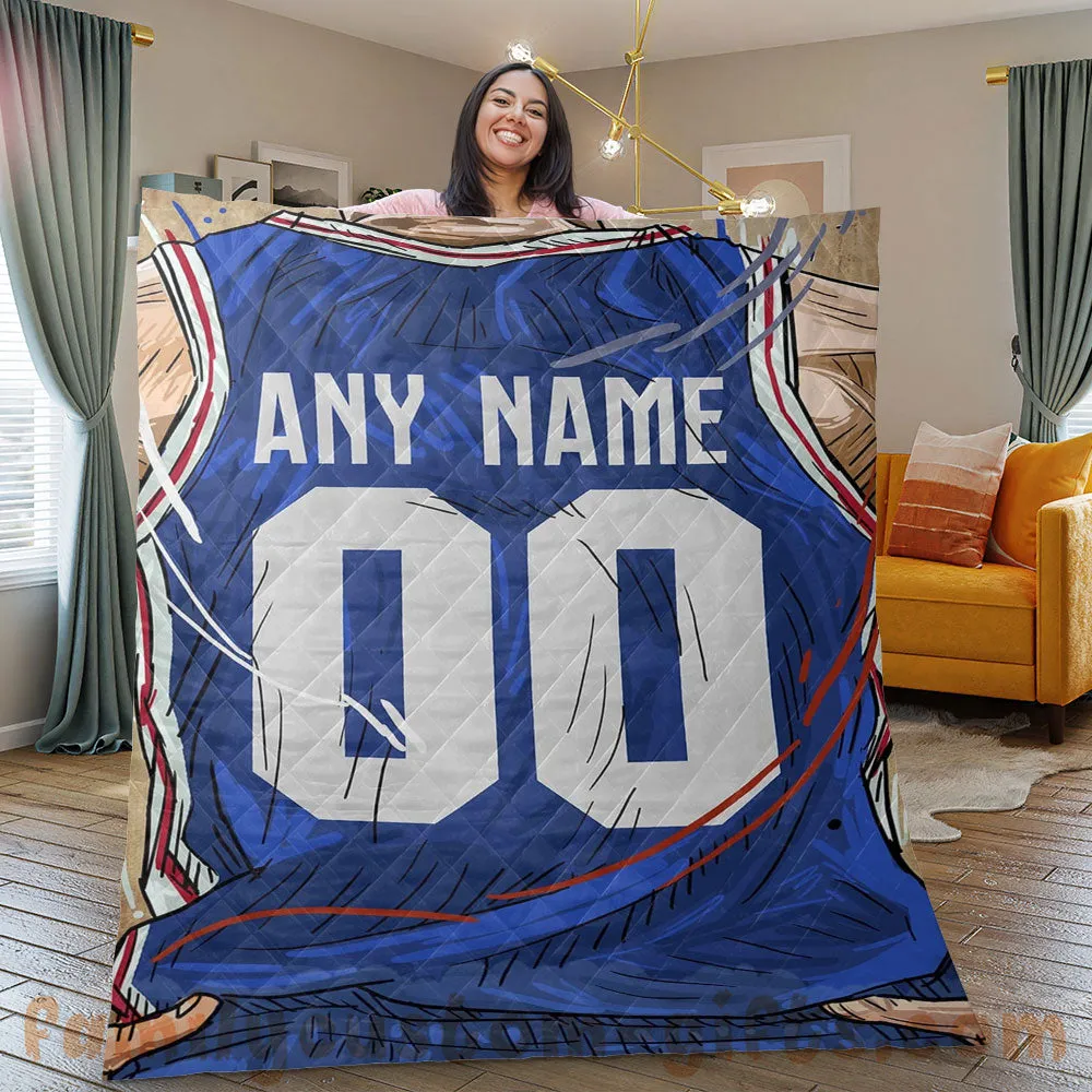 Custom Premium Quilt Blanket Philadelphia Jersey Basketball Personalized Quilt Gifts for Her & Him