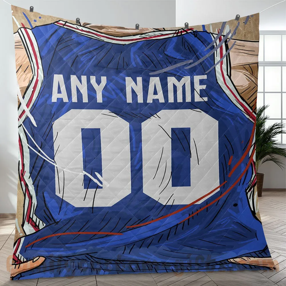 Custom Premium Quilt Blanket Philadelphia Jersey Basketball Personalized Quilt Gifts for Her & Him