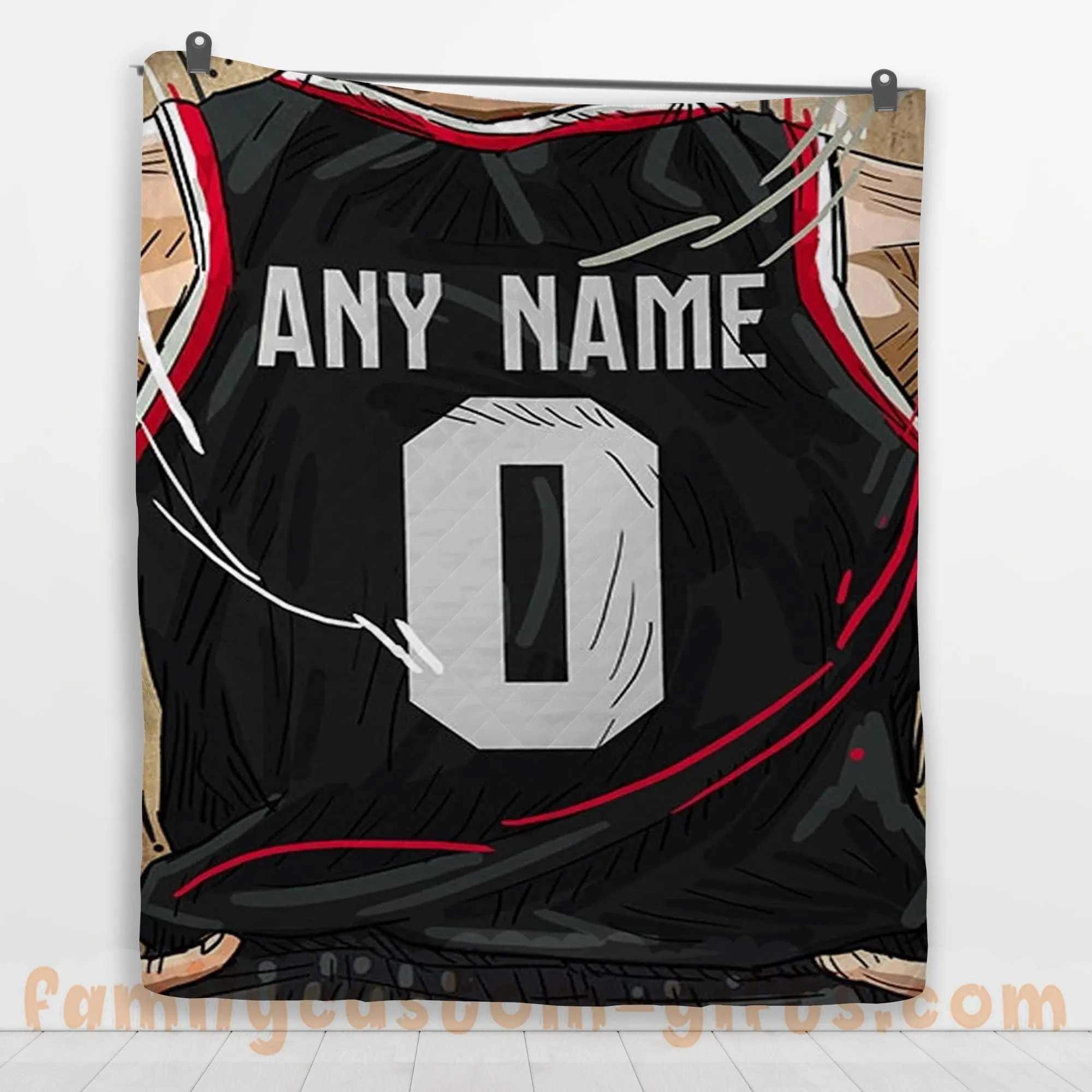 Custom Premium Quilt Blanket Portland Jersey Basketball Personalized Quilt Gifts for Her & Him