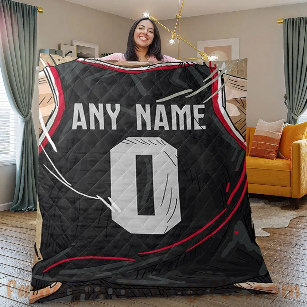 Custom Premium Quilt Blanket Portland Jersey Basketball Personalized Quilt Gifts for Her & Him